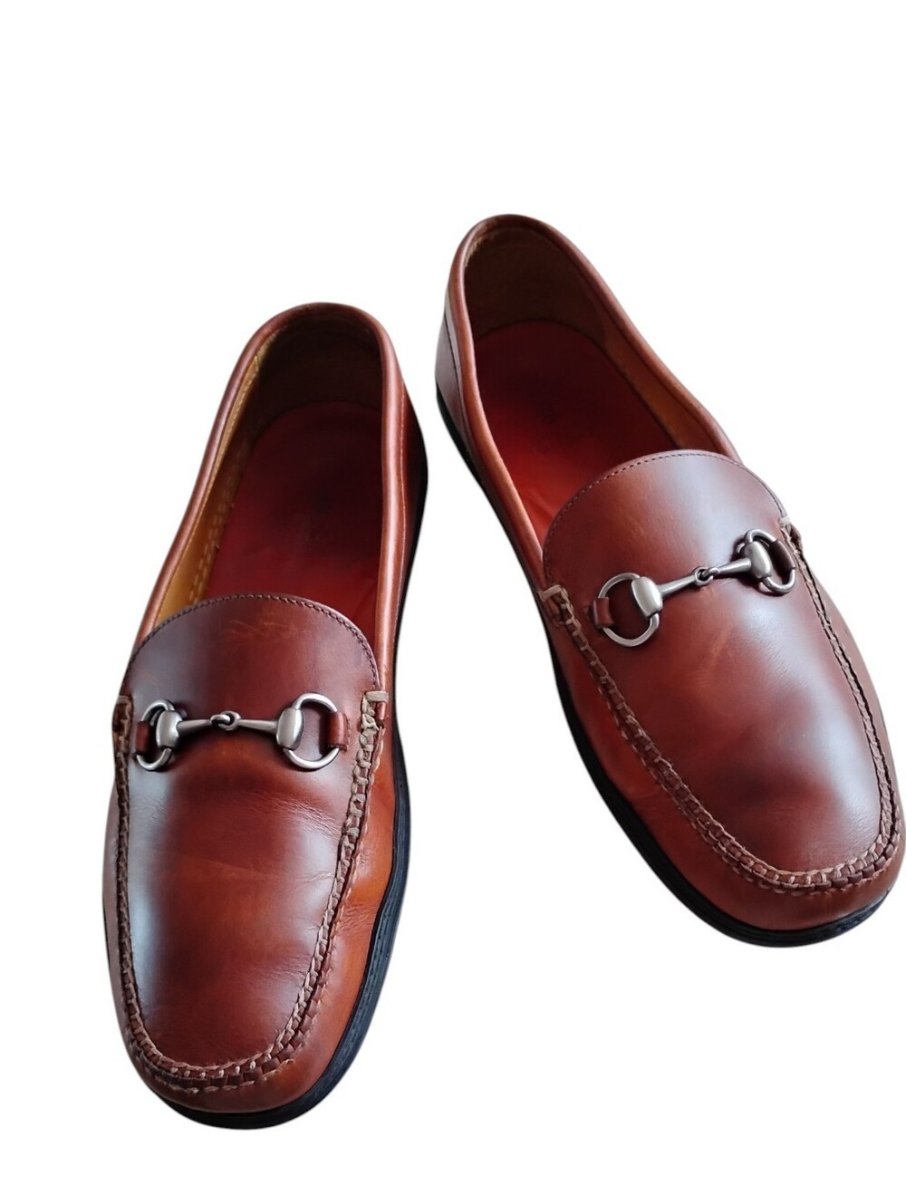 Peter Millar men's leather bit driving loafers. Brown. Size 11 M